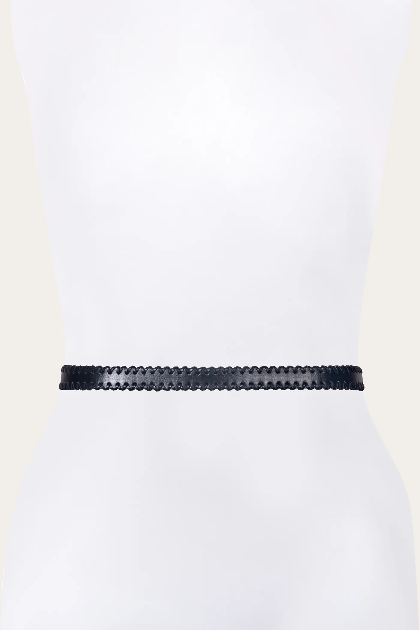 20mm Belt With 3 Pc Buckle Set & Leather Laced Edge Office Attire