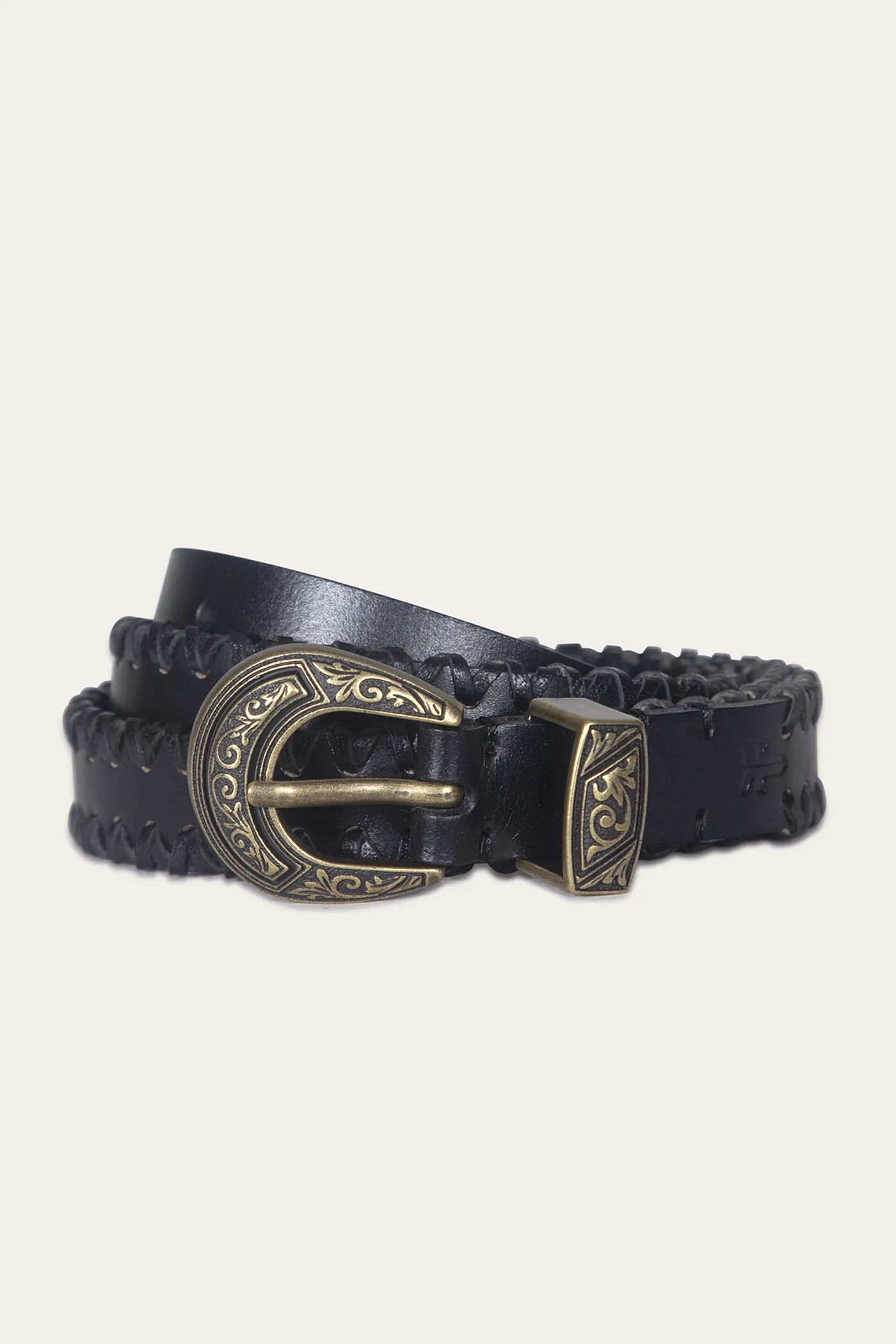 20mm Belt With 3 Pc Buckle Set & Leather Laced Edge Office Attire