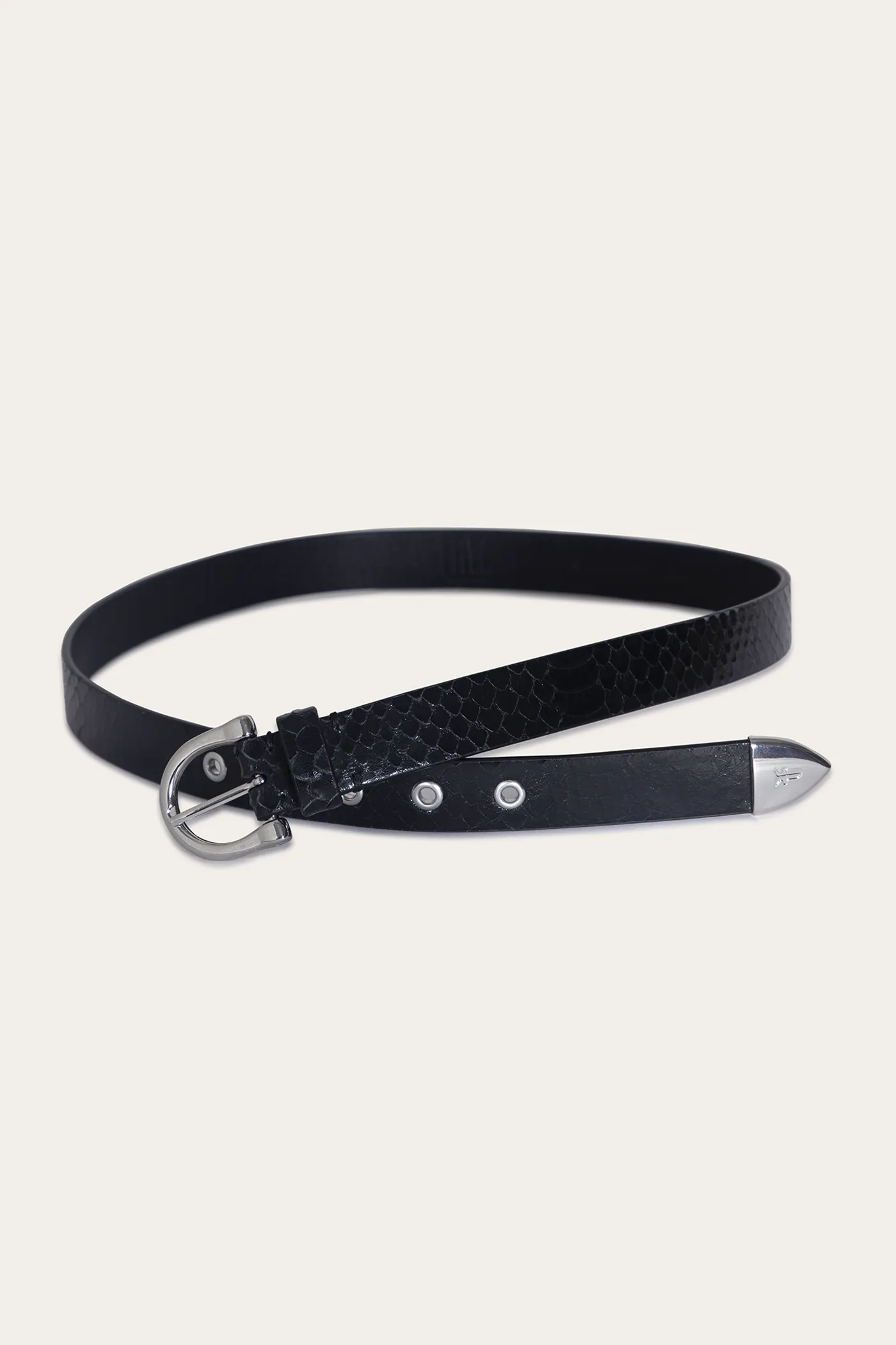 25 Mm Horseshoe Buckle Belt With Python Luxury Brand