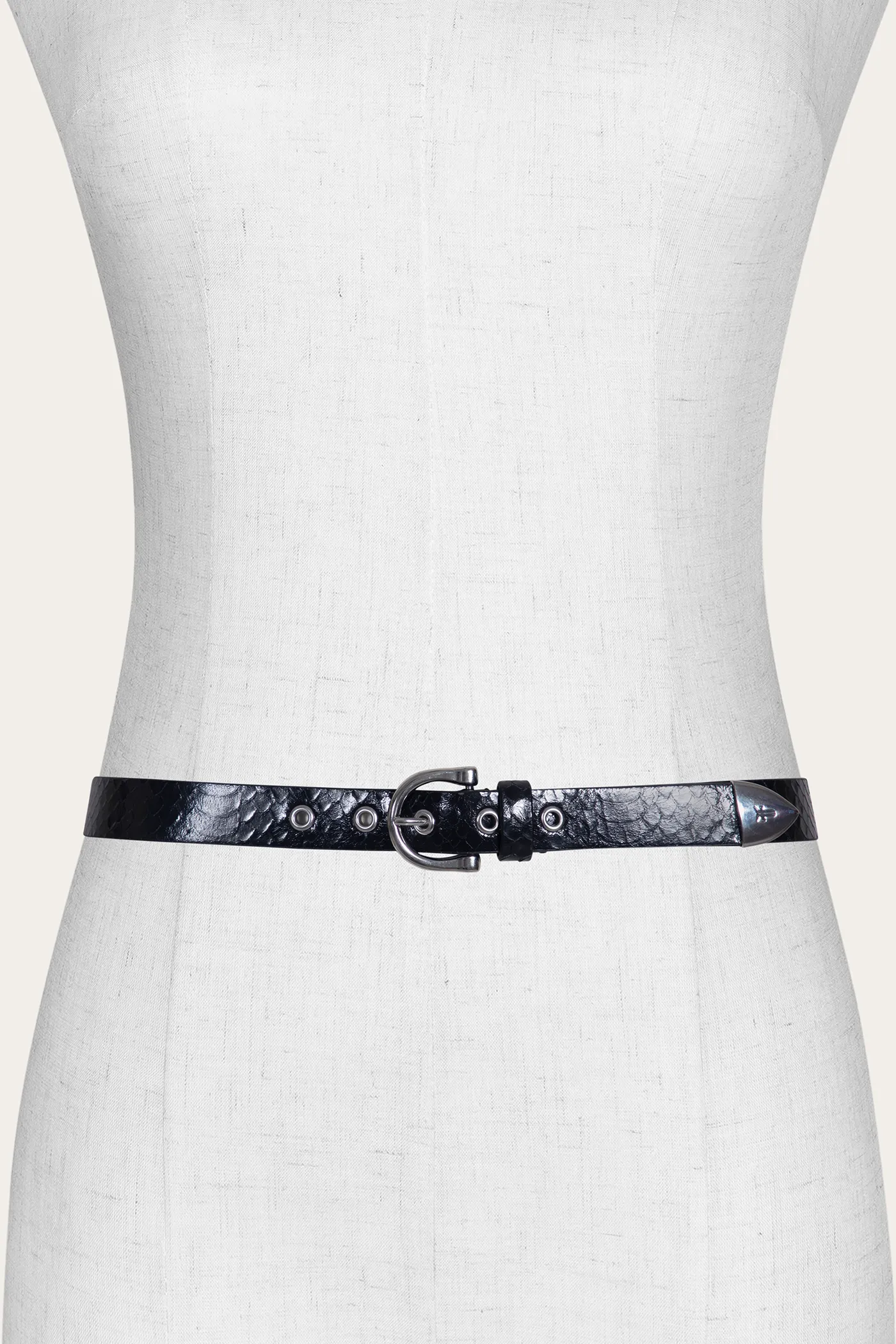 25 Mm Horseshoe Buckle Belt With Python Luxury Brand