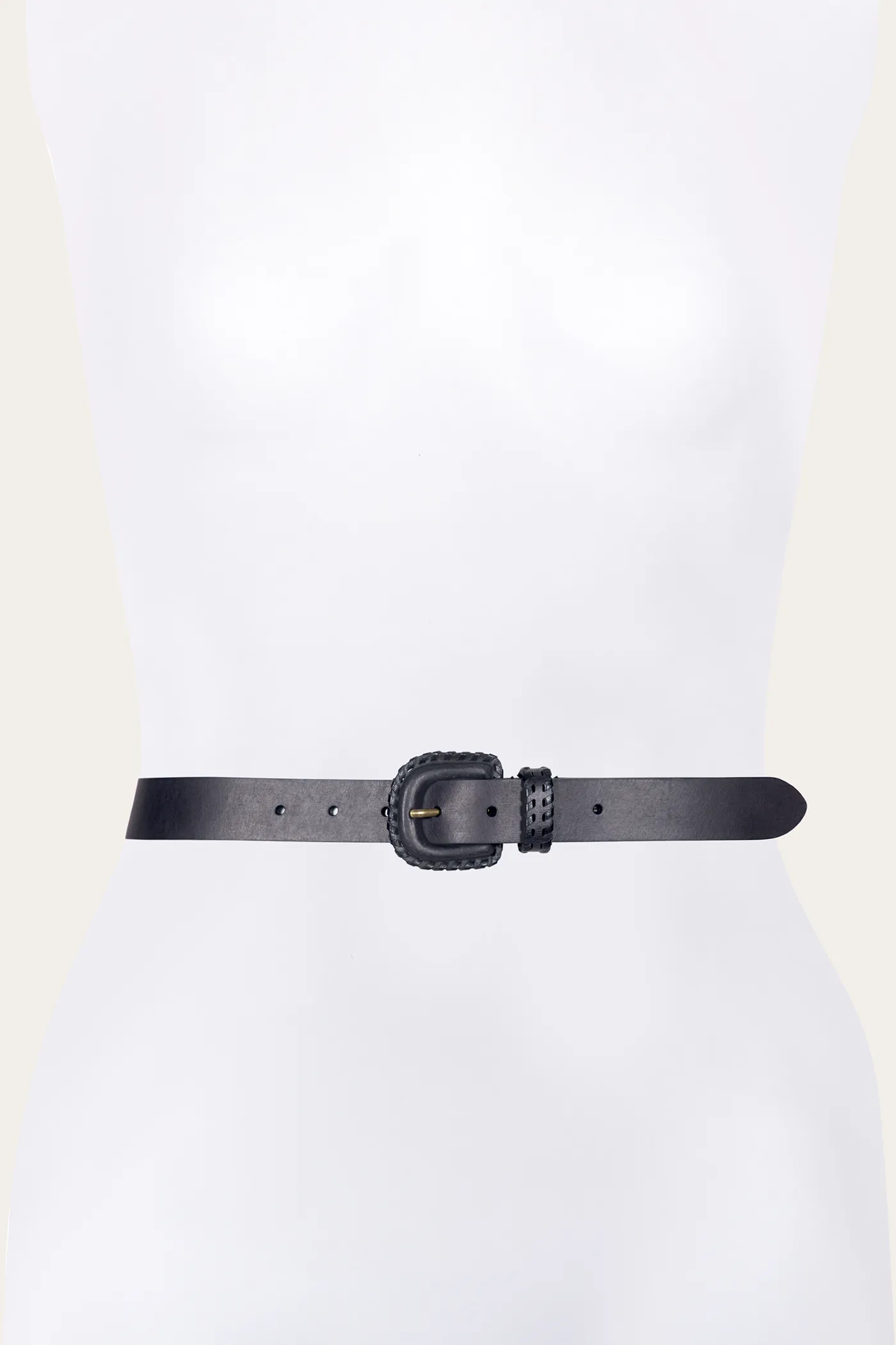 30mm Belt With Covered Buckle & Leather Lacing Fashion Accessories