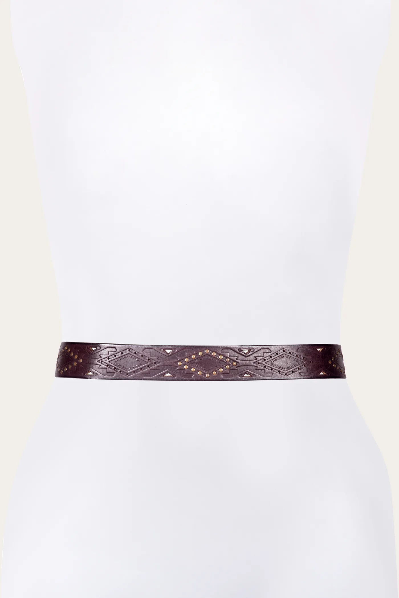 38mm Belt With Southwestern Embossing, Perf & Studs Road Trip