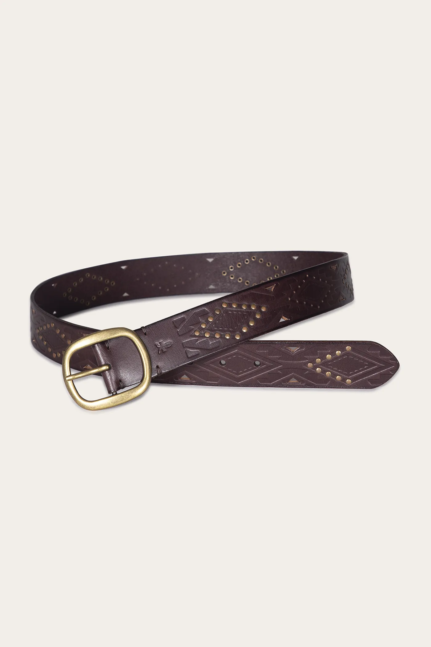 38mm Belt With Southwestern Embossing, Perf & Studs Road Trip