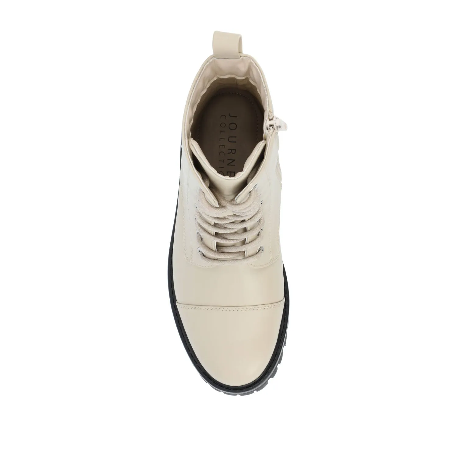 AALEY LACE-UP BOOTIES IN FAUX LEATHER chunky edge