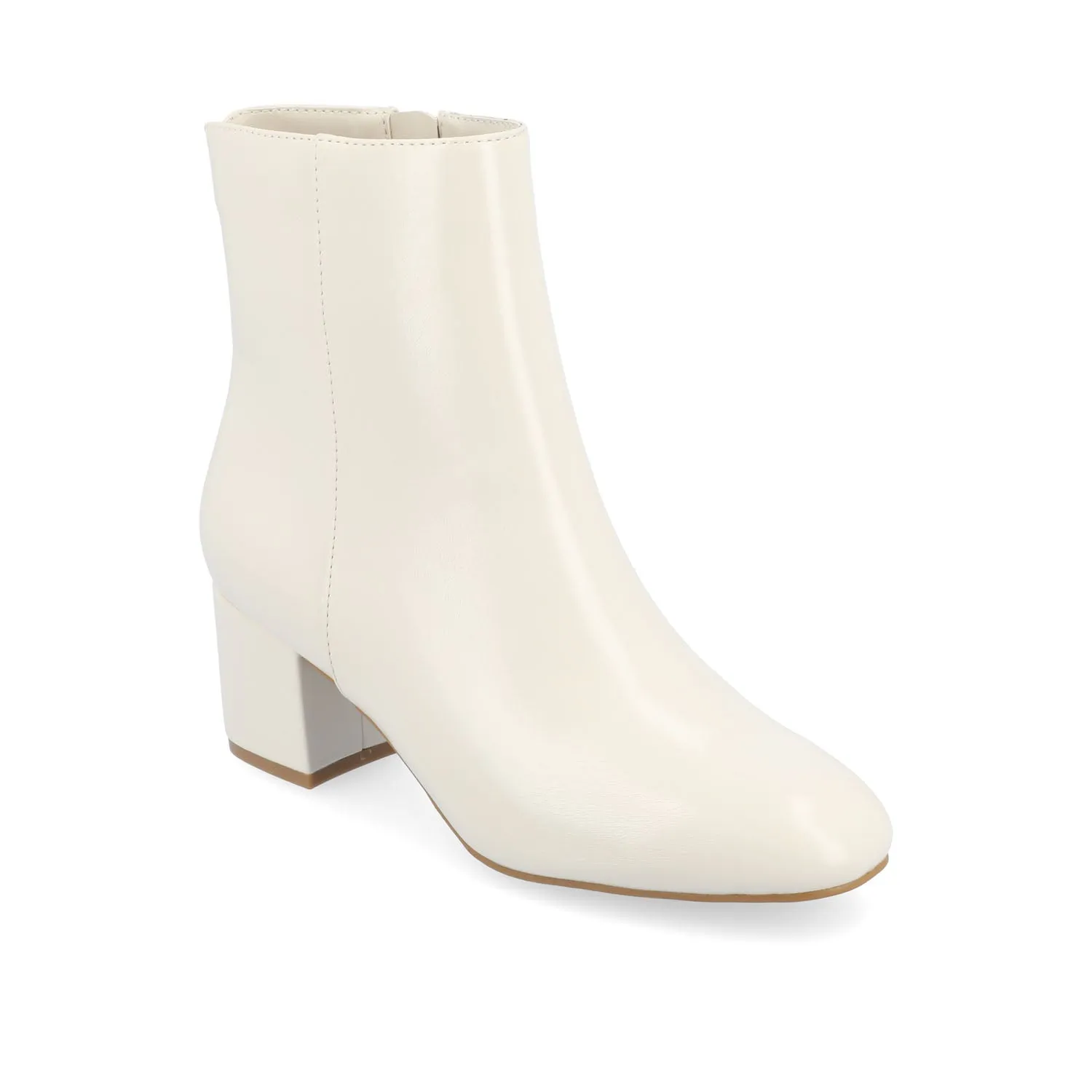 ADRIA SQUARE-TOE BOOTIES IN FAUX LEATHER suede touch