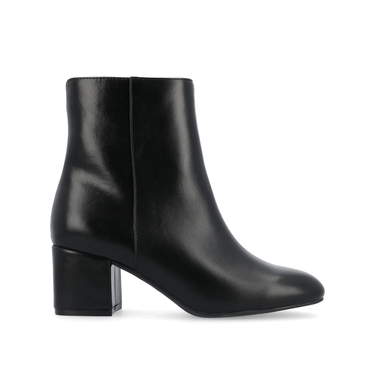 ADRIA SQUARE-TOE BOOTIES IN FAUX LEATHER suede touch