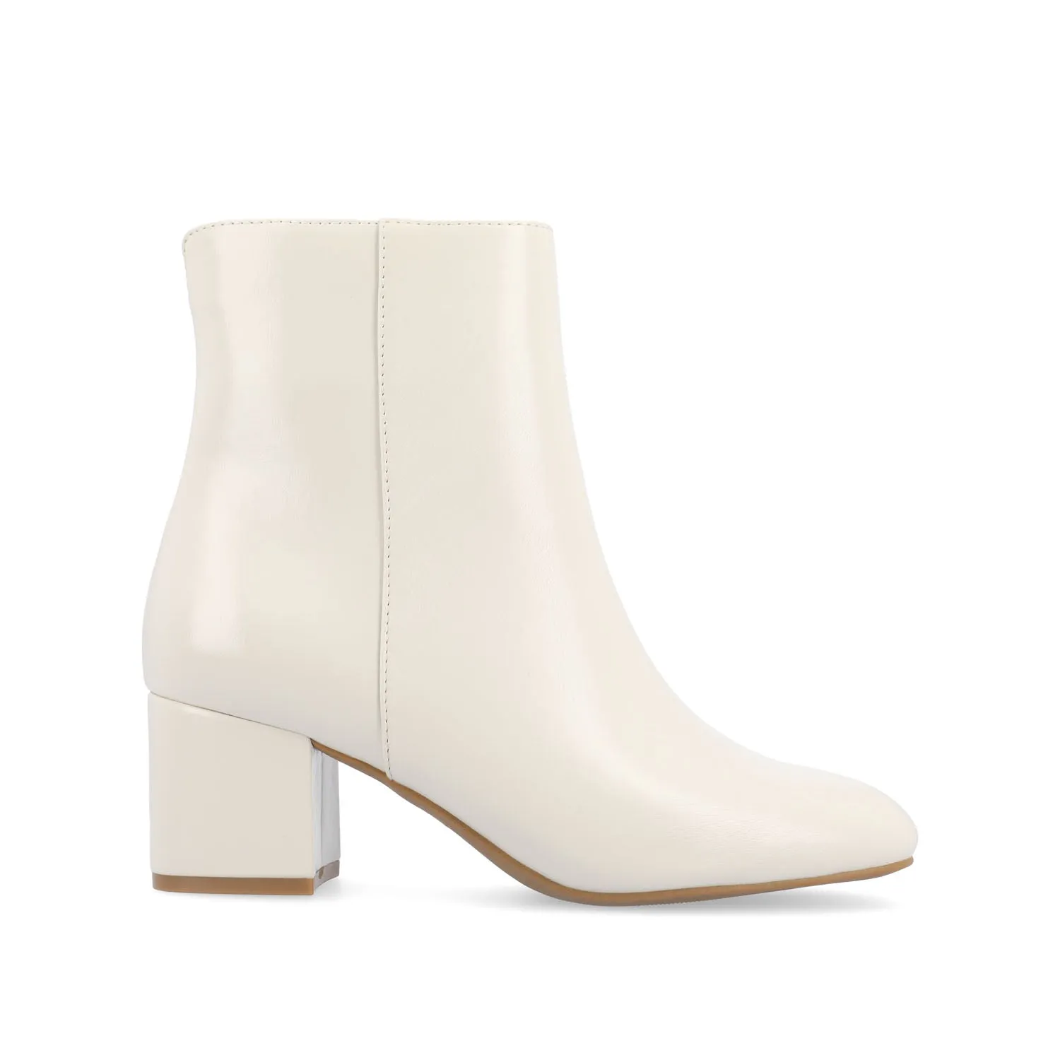 ADRIA SQUARE-TOE BOOTIES IN FAUX LEATHER suede touch