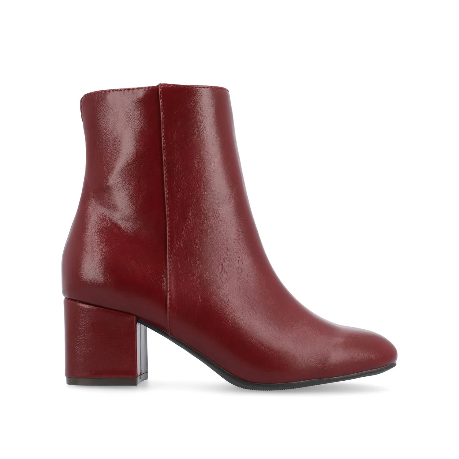 ADRIA SQUARE-TOE BOOTIES IN FAUX LEATHER suede touch