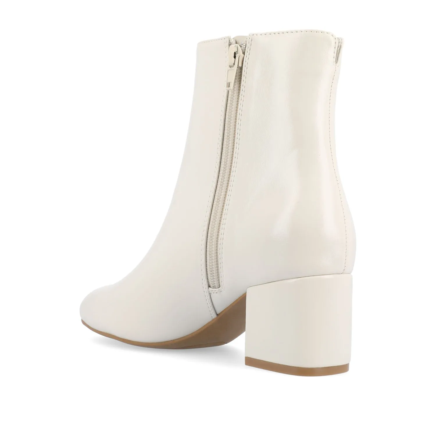 ADRIA SQUARE-TOE BOOTIES IN FAUX LEATHER suede touch