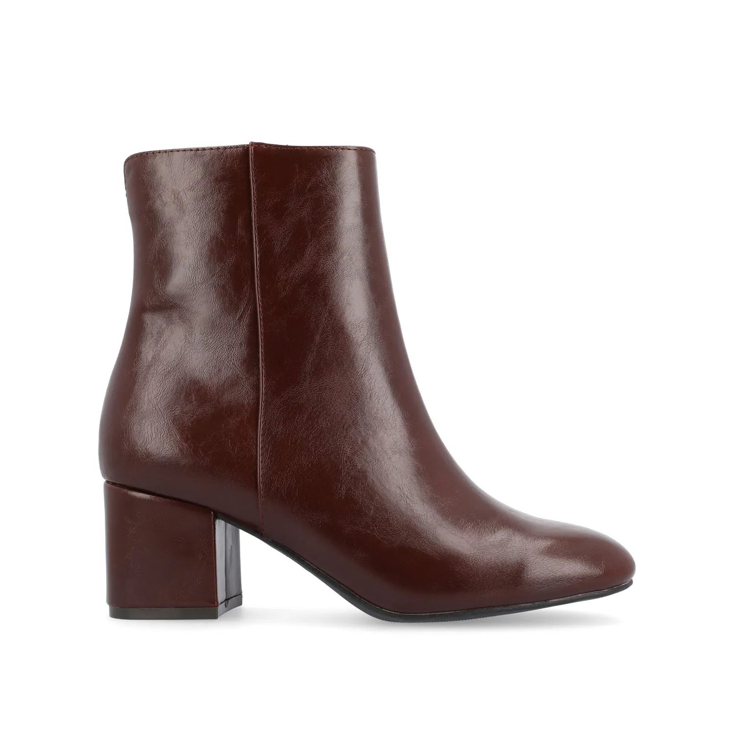 ADRIA SQUARE-TOE BOOTIES IN FAUX LEATHER suede touch