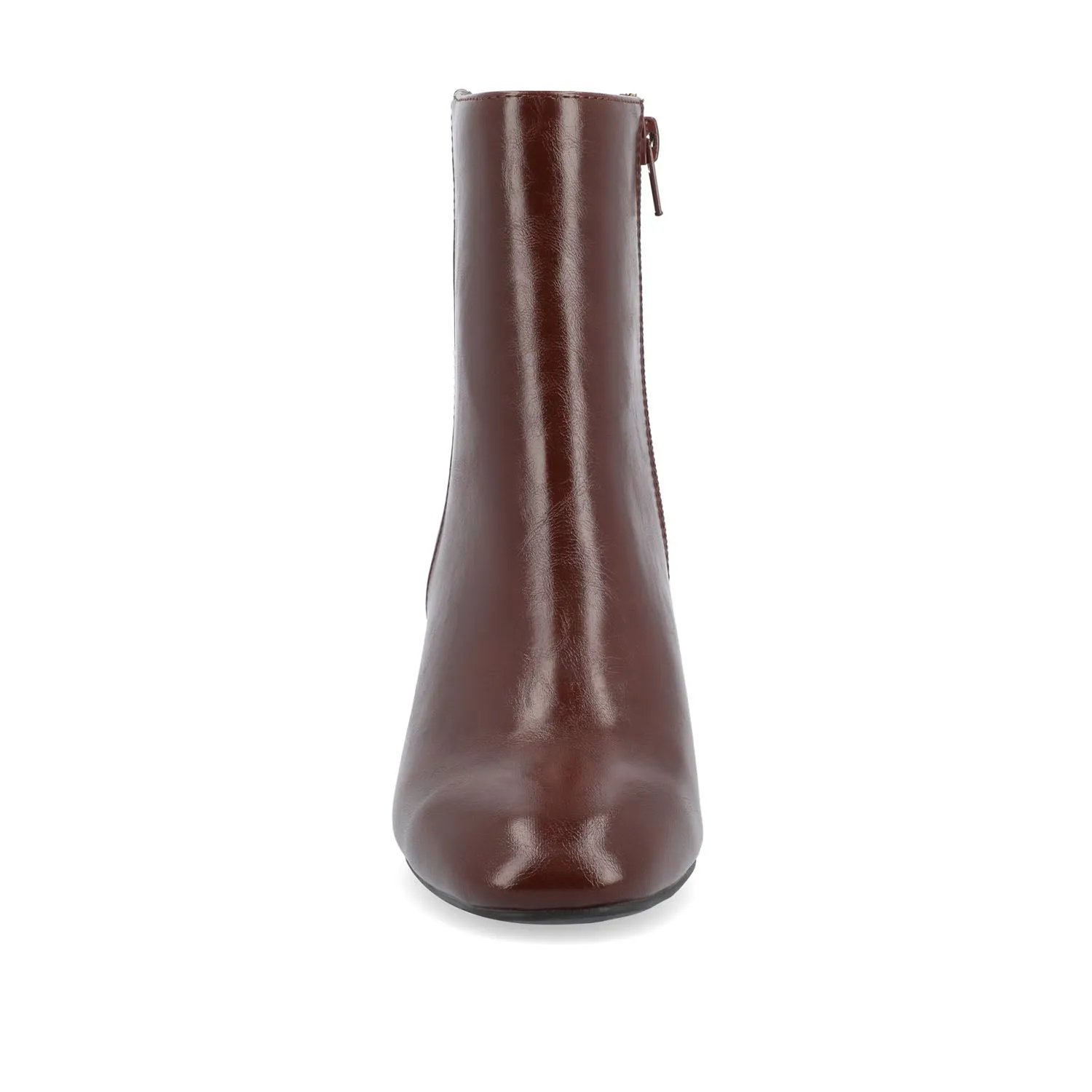 ADRIA SQUARE-TOE BOOTIES IN FAUX LEATHER suede touch