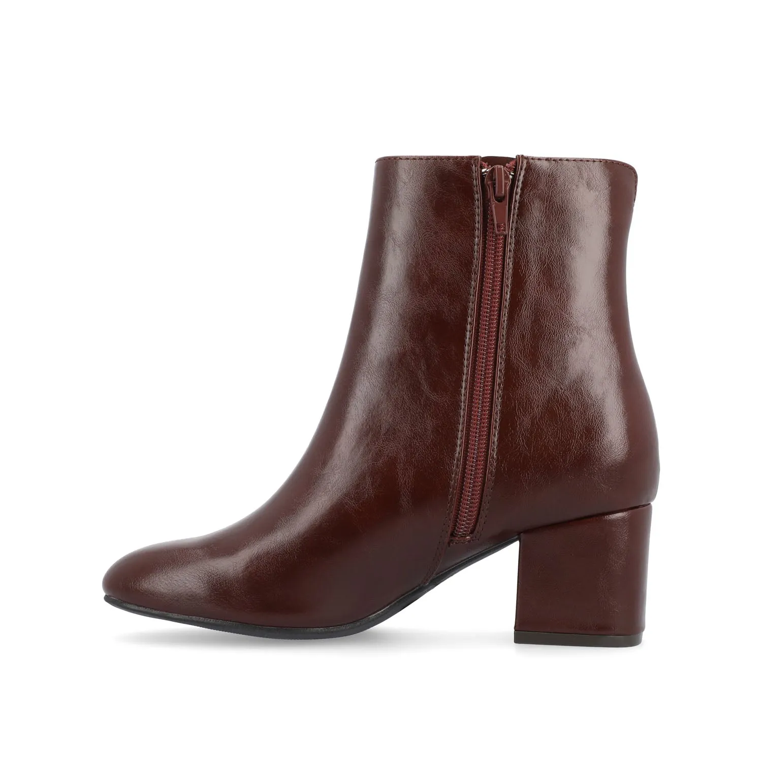 ADRIA SQUARE-TOE BOOTIES IN FAUX LEATHER suede touch
