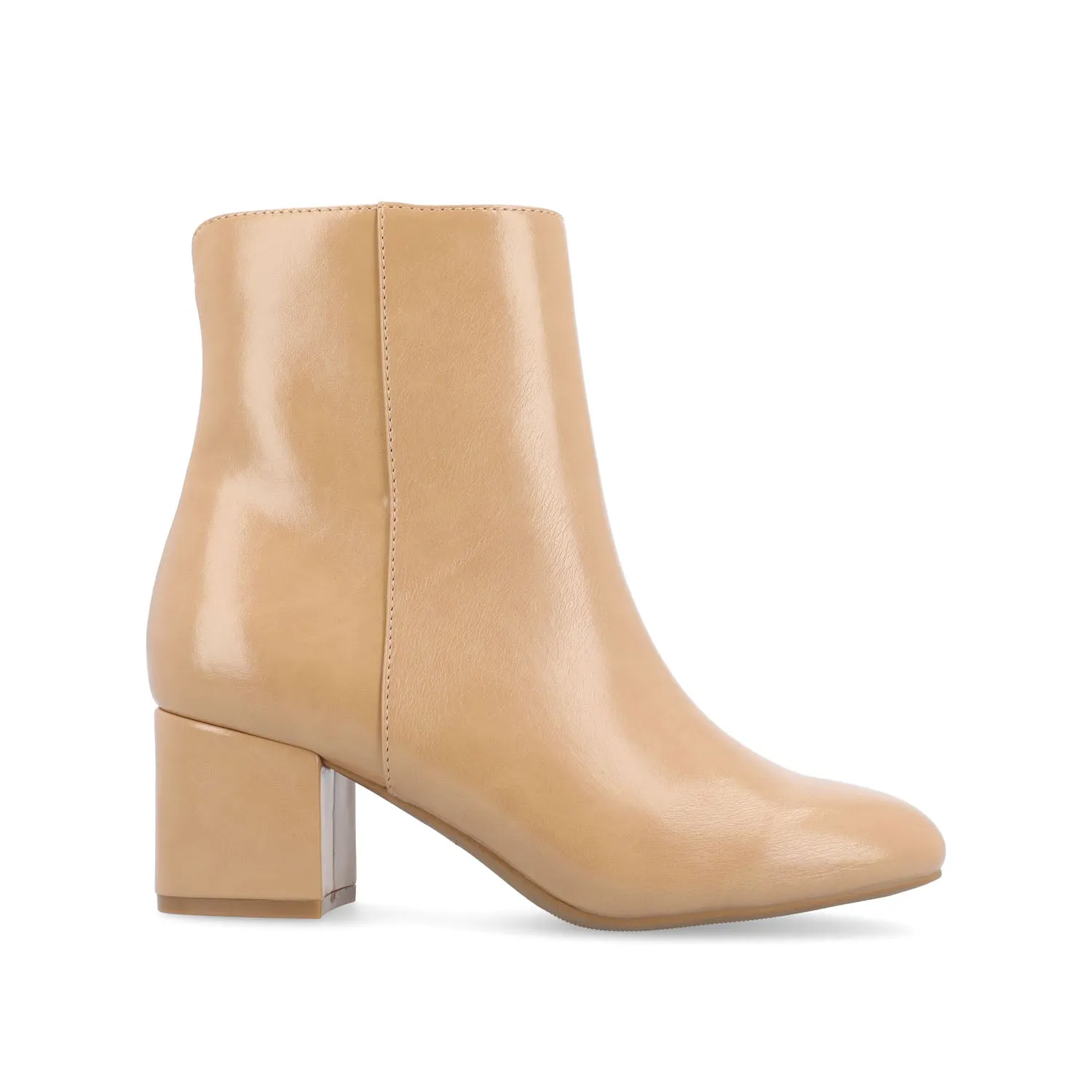 ADRIA SQUARE-TOE BOOTIES IN FAUX LEATHER suede touch