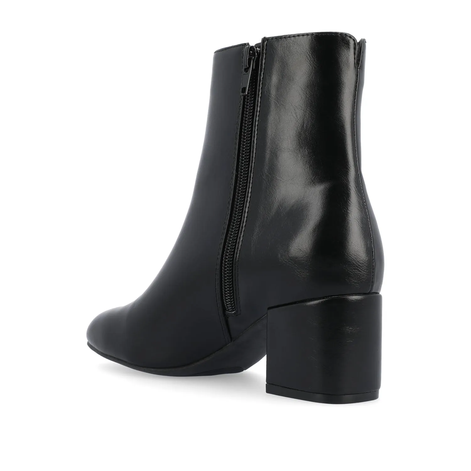 ADRIA SQUARE-TOE BOOTIES IN FAUX LEATHER suede touch
