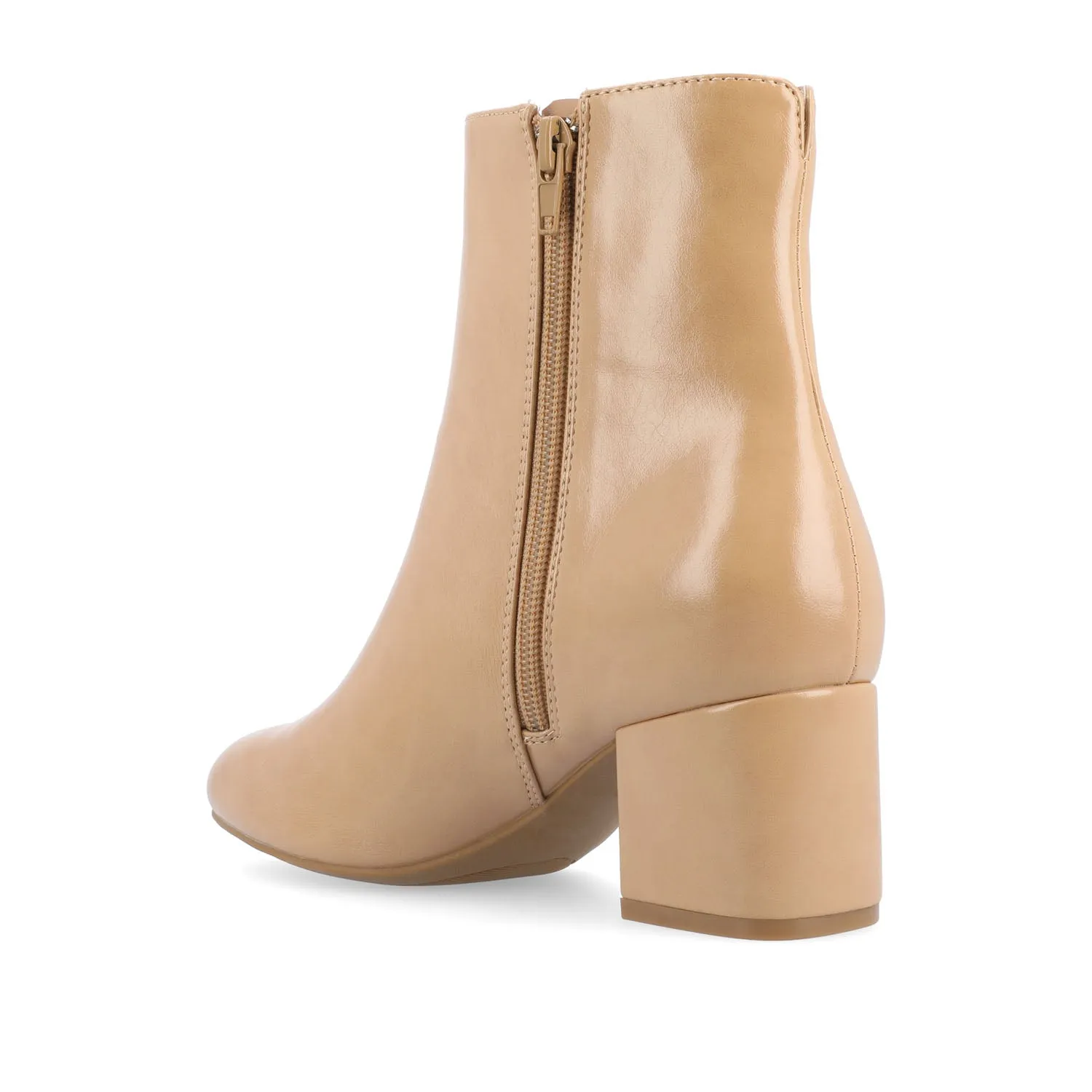ADRIA SQUARE-TOE BOOTIES IN FAUX LEATHER suede touch