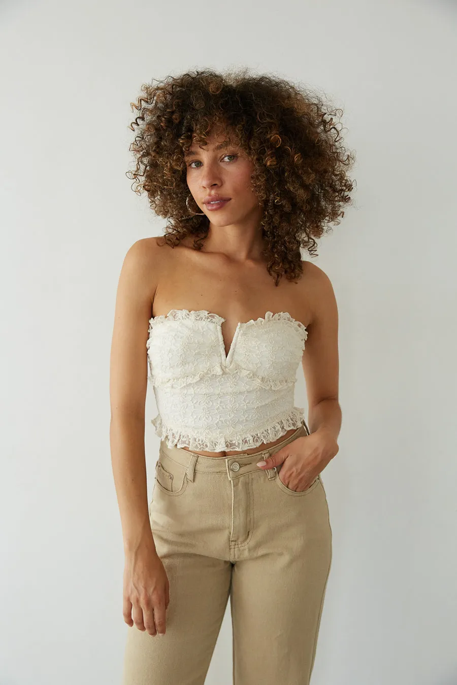 Adriana Strapless Bustier Top studio shot