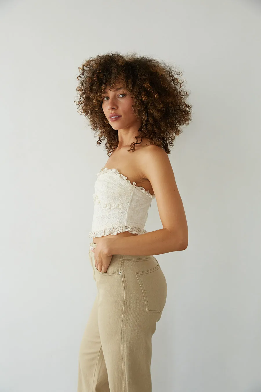 Adriana Strapless Bustier Top studio shot