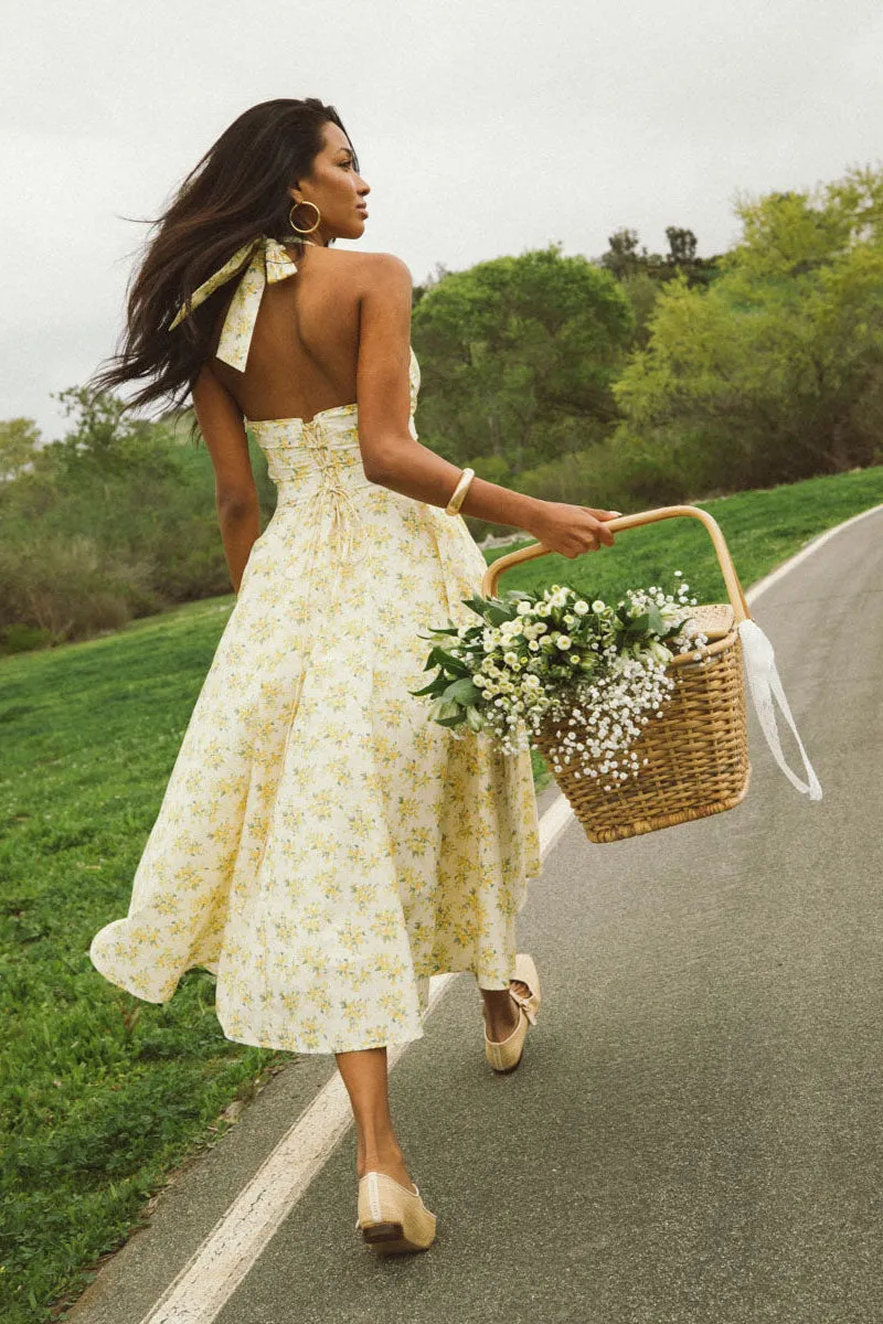 Alice Floral Halter Midi Dress grace touch