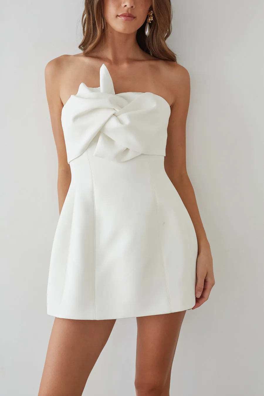 Alix Twist Front Bubble Mini Dress casual charm