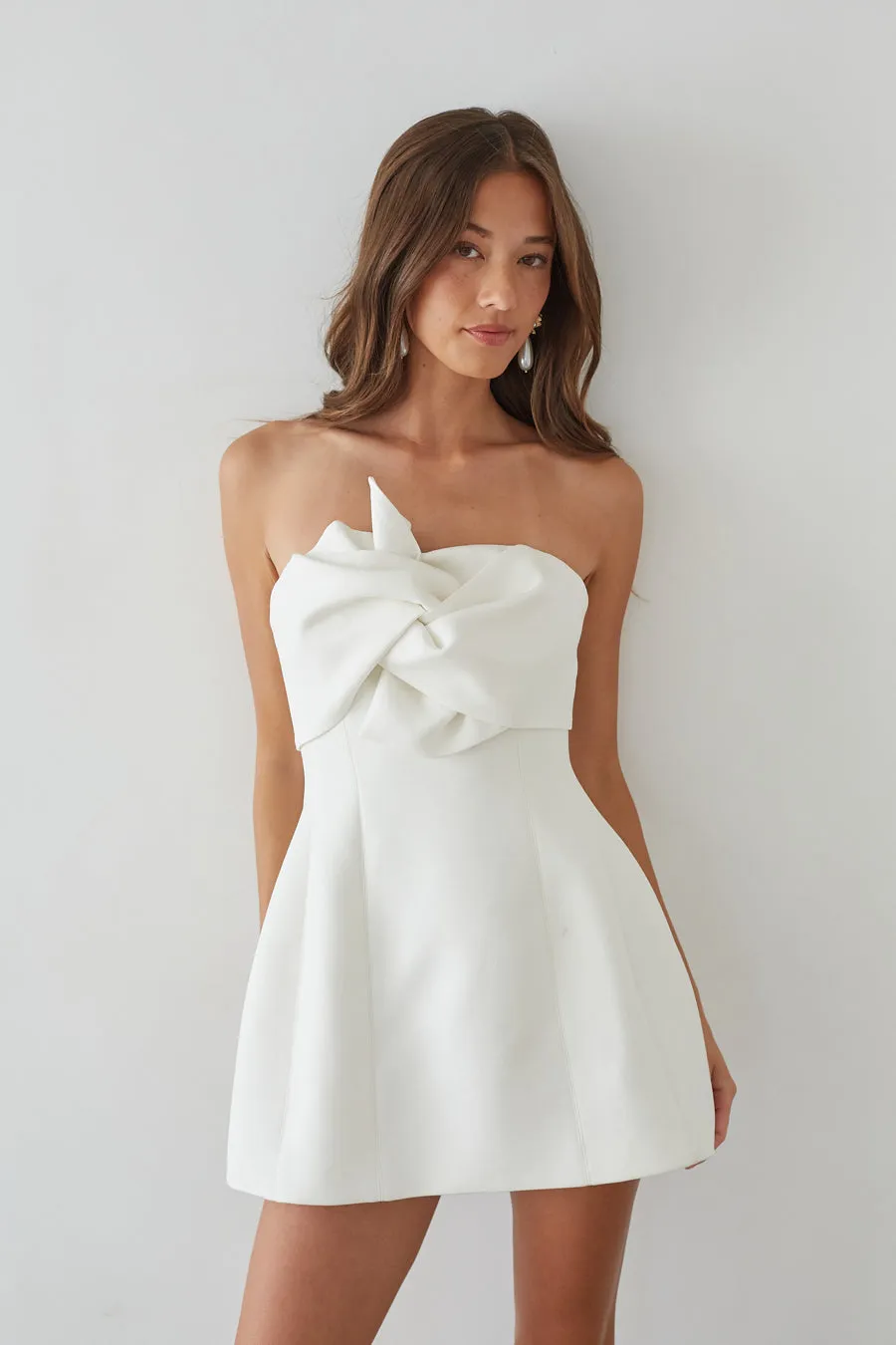 Alix Twist Front Bubble Mini Dress casual charm