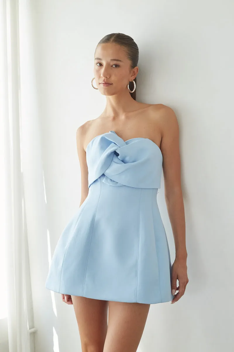 Alix Twist Front Bubble Mini Dress casual charm