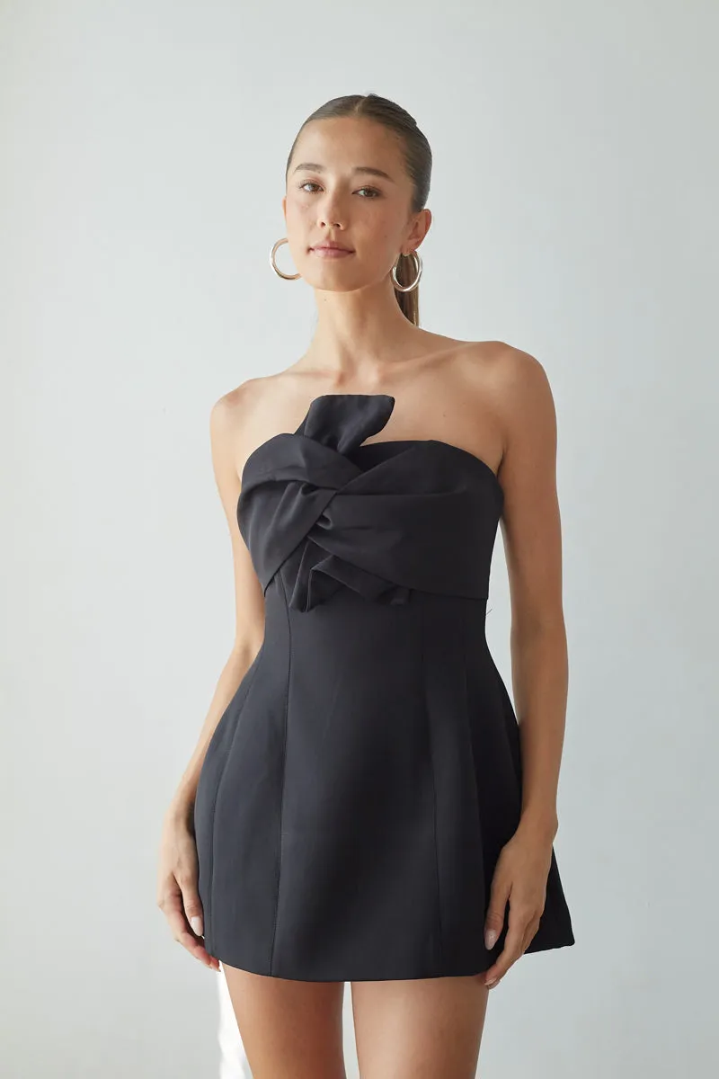 Alix Twist Front Bubble Mini Dress casual charm