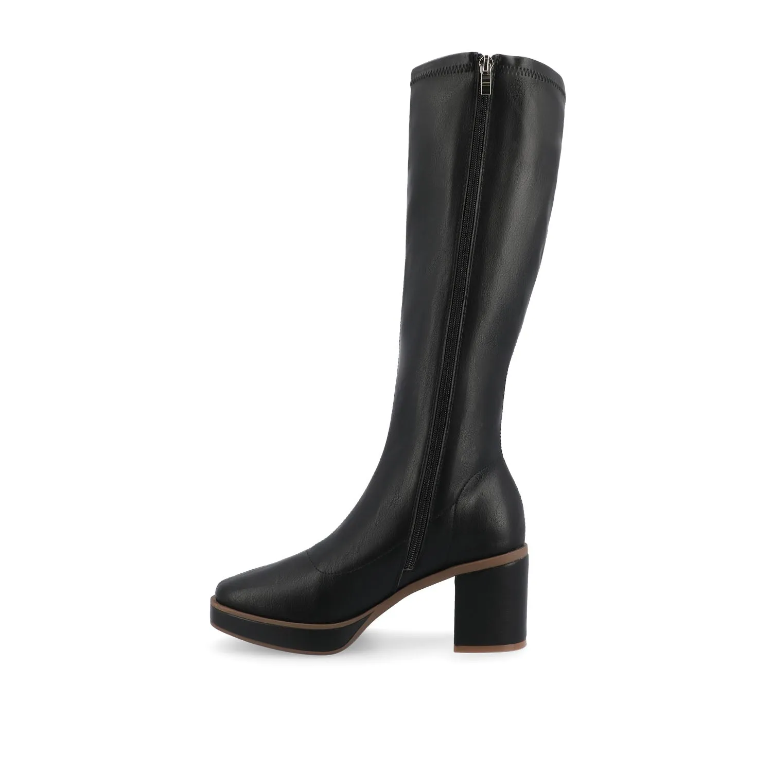 ALONDRA KNEE HIGH BOOTS IN FAUX LEATHER cowboy vibe