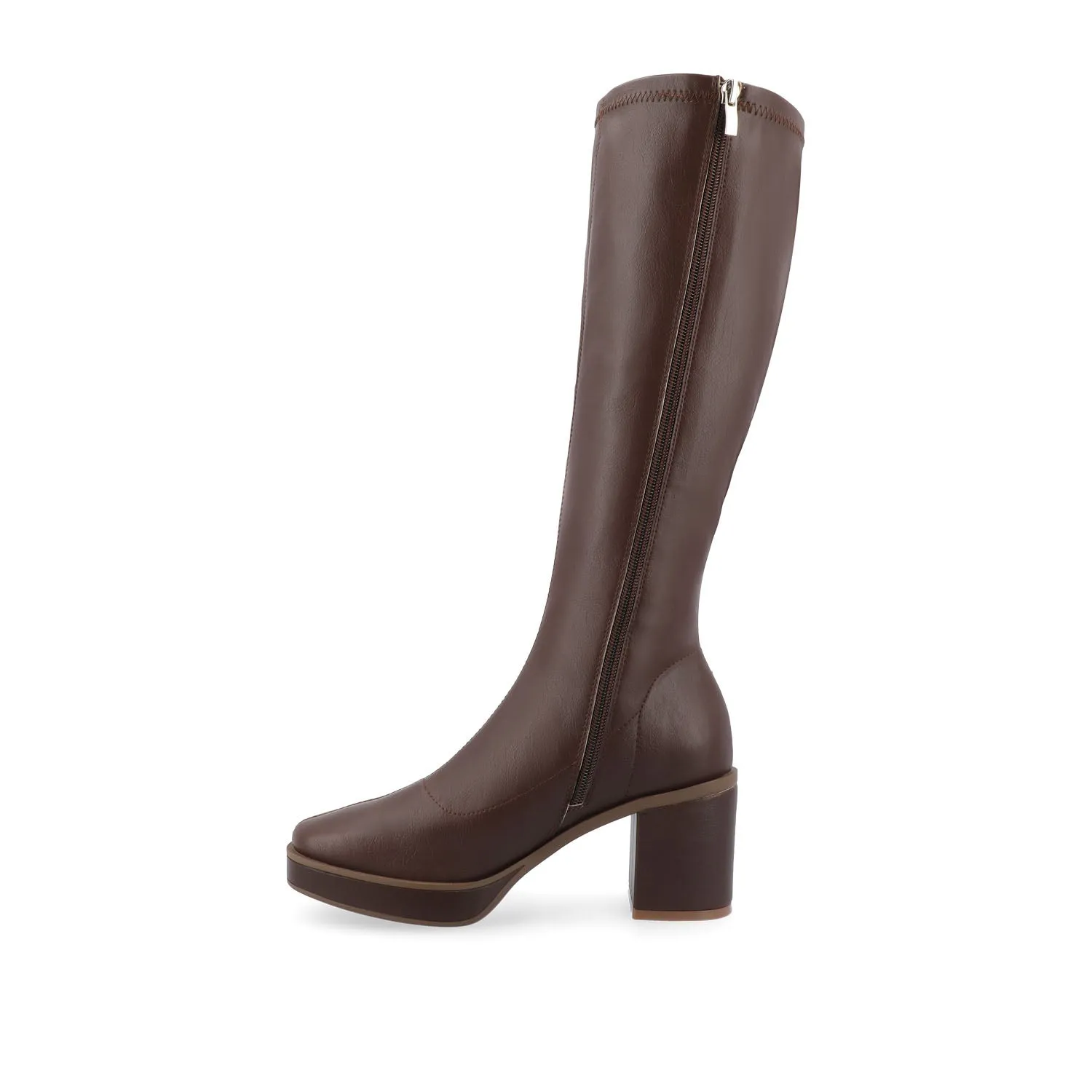 ALONDRA KNEE HIGH BOOTS IN FAUX LEATHER cowboy vibe