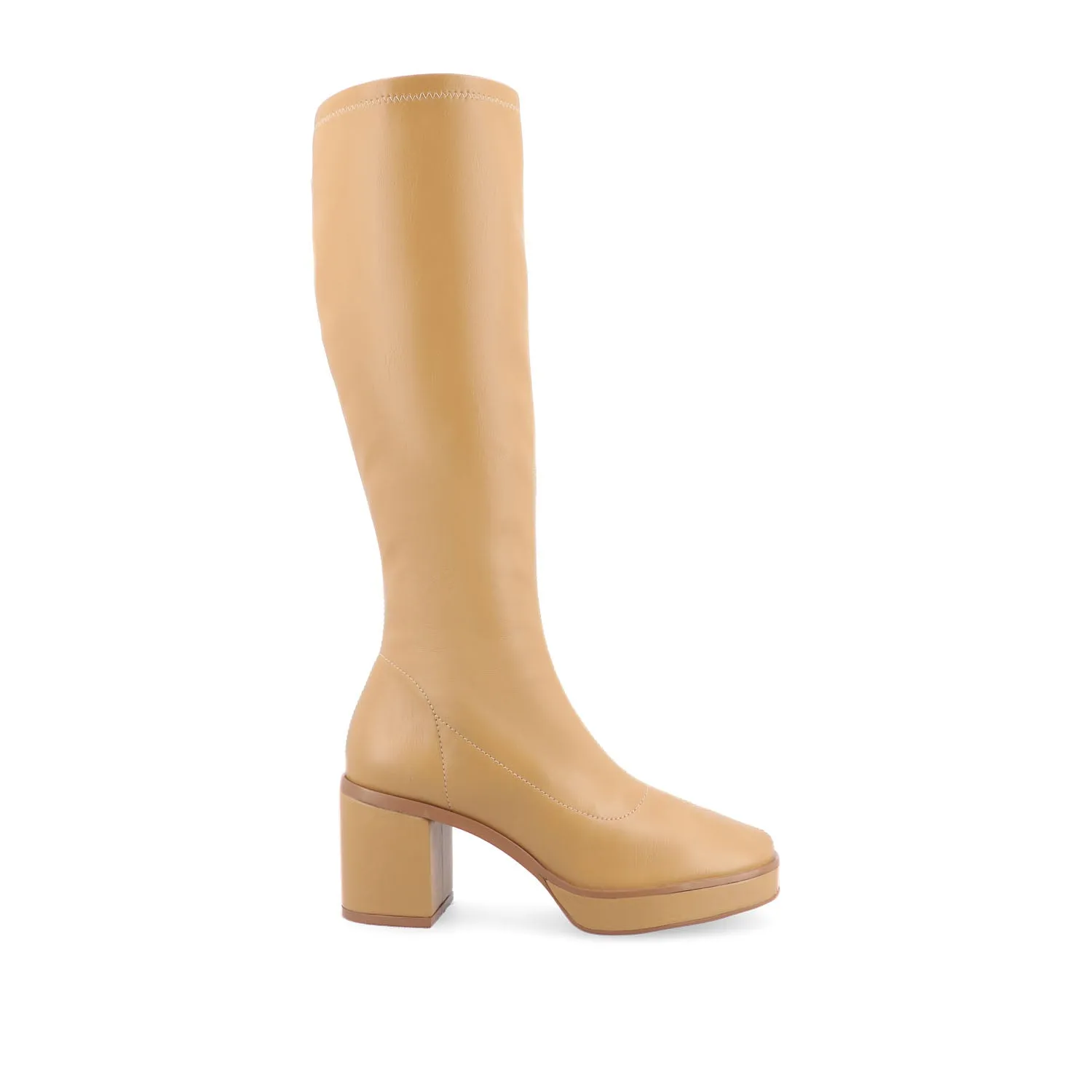 ALONDRA KNEE HIGH BOOTS IN FAUX LEATHER cowboy vibe