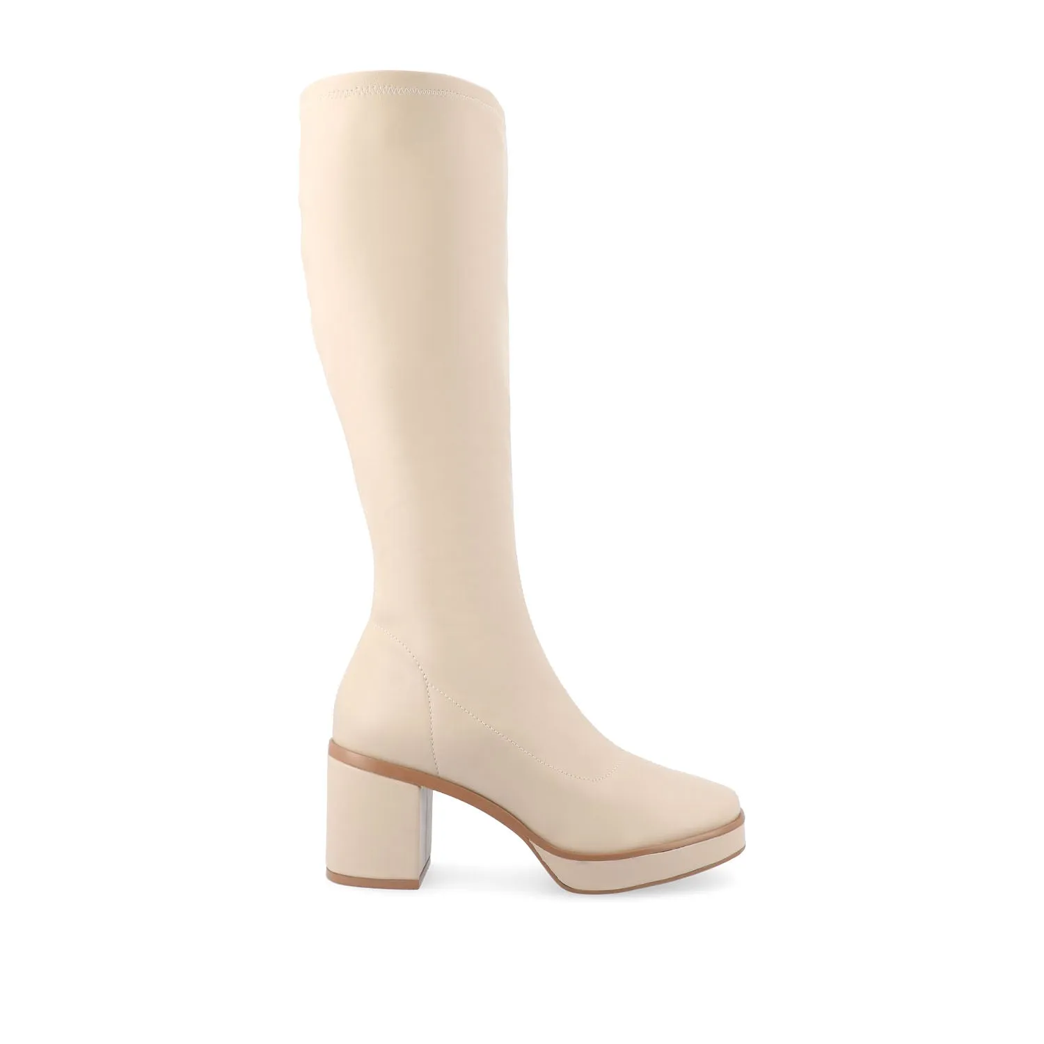 ALONDRA KNEE HIGH BOOTS IN FAUX LEATHER cowboy vibe