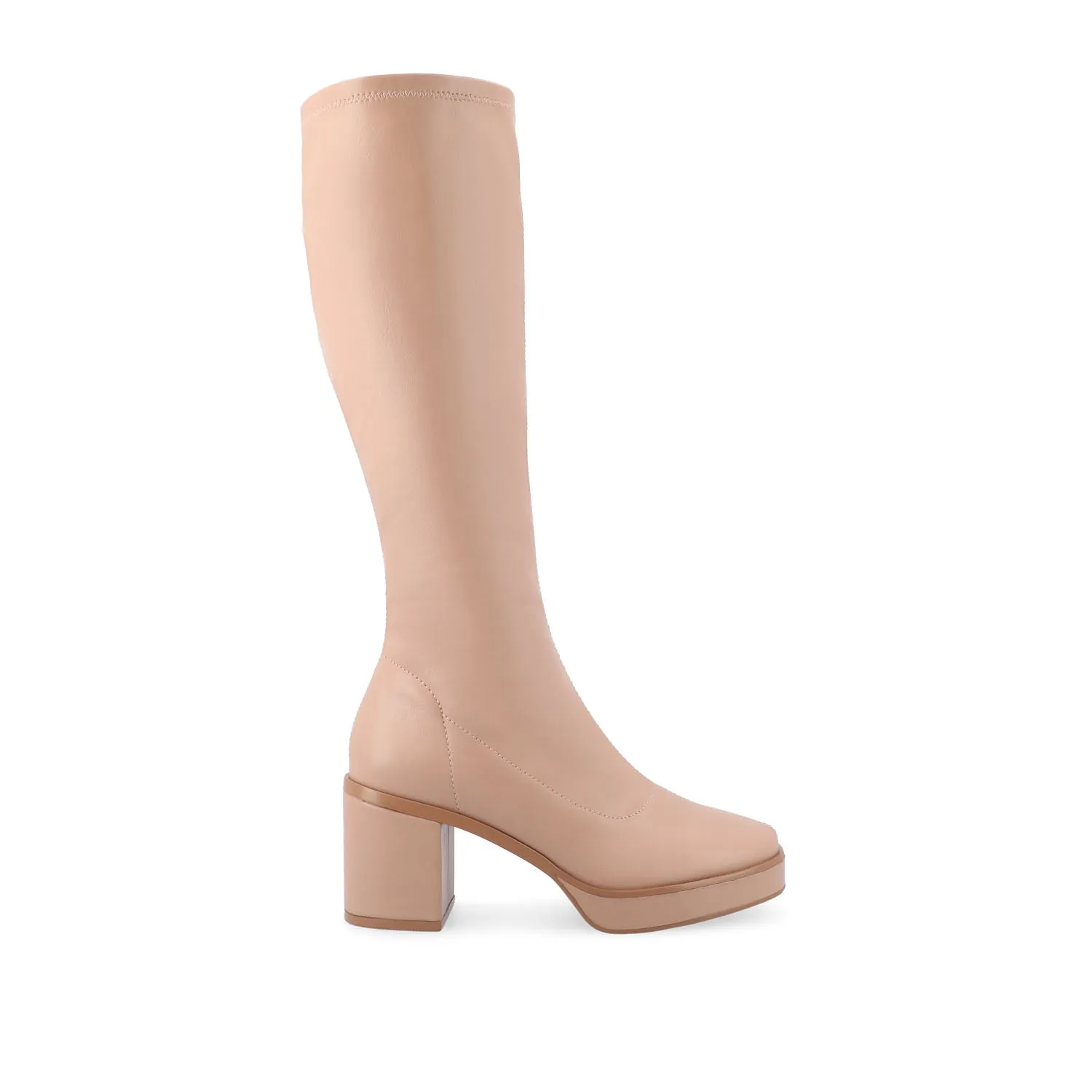 ALONDRA KNEE HIGH BOOTS IN FAUX LEATHER cowboy vibe