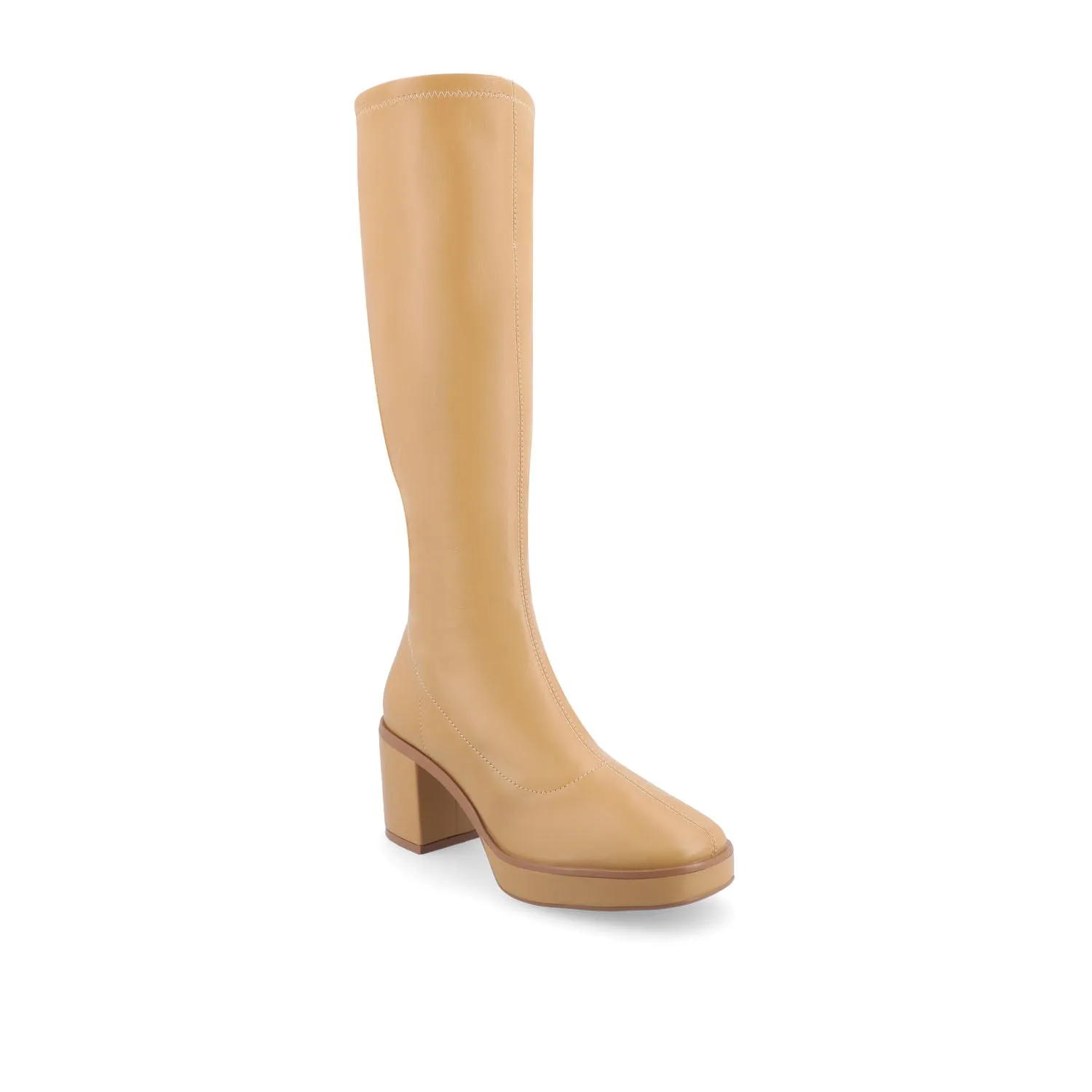 ALONDRA KNEE HIGH BOOTS IN FAUX LEATHER cowboy vibe