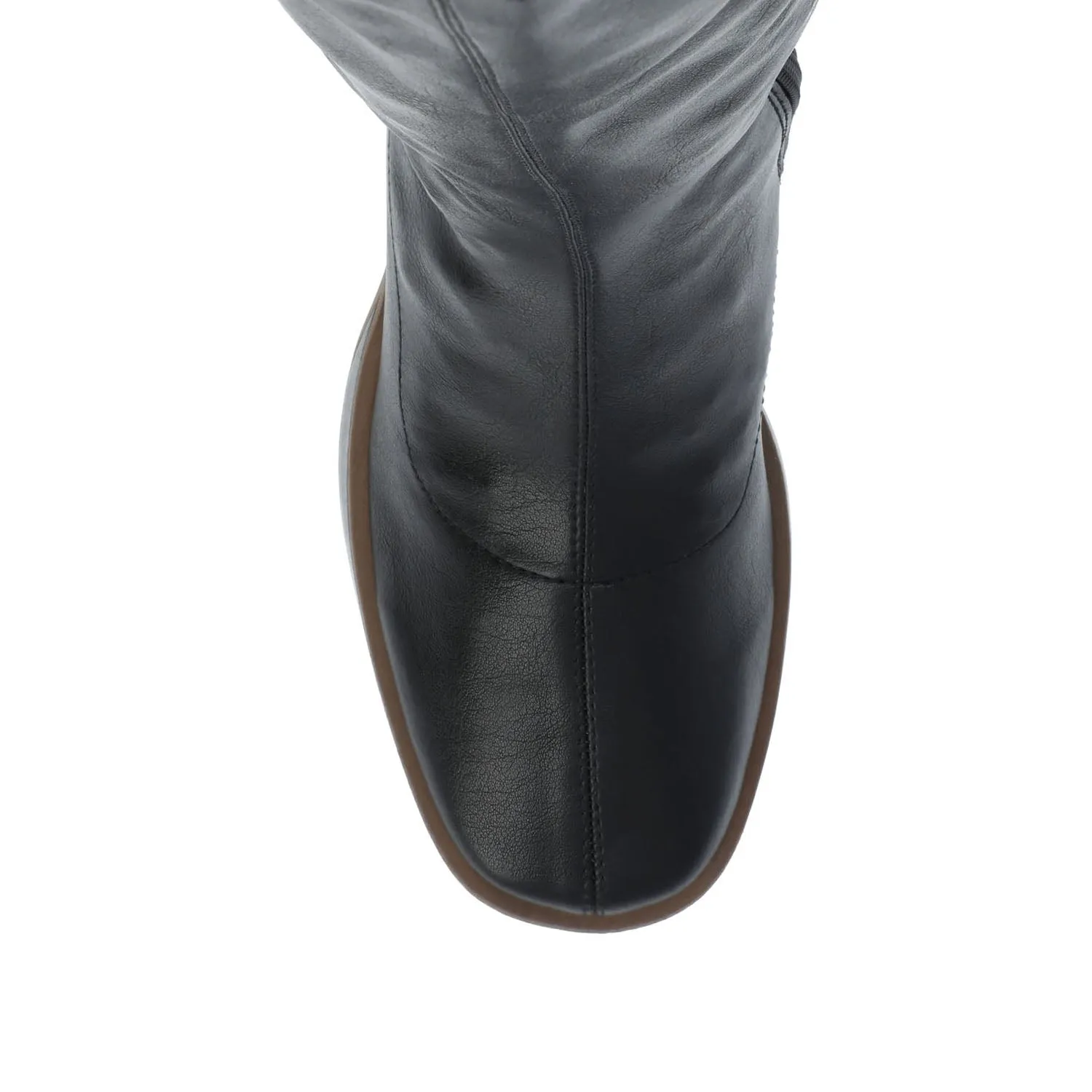 ALONDRA KNEE HIGH BOOTS IN FAUX LEATHER cowboy vibe