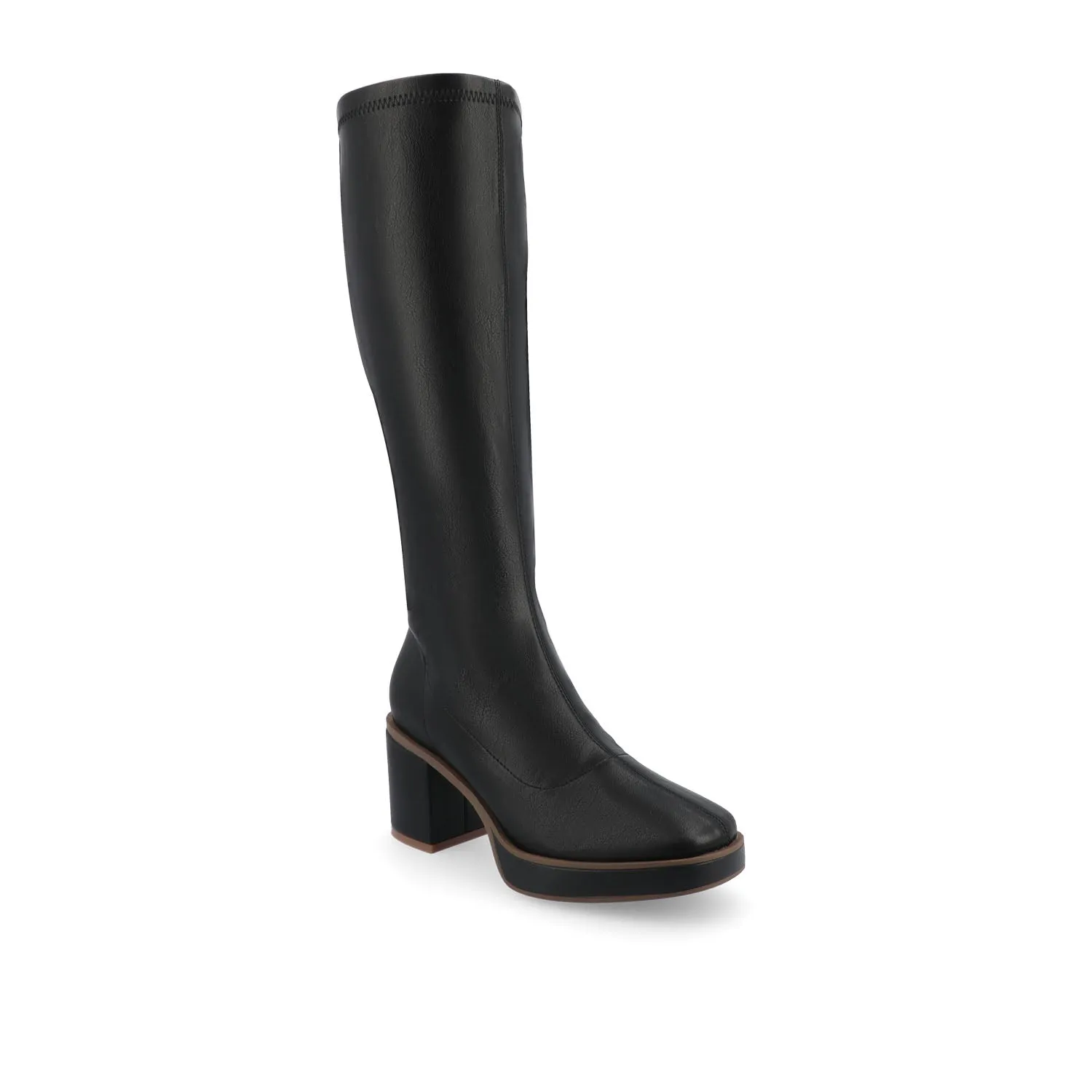 ALONDRA KNEE HIGH BOOTS IN FAUX LEATHER cowboy vibe