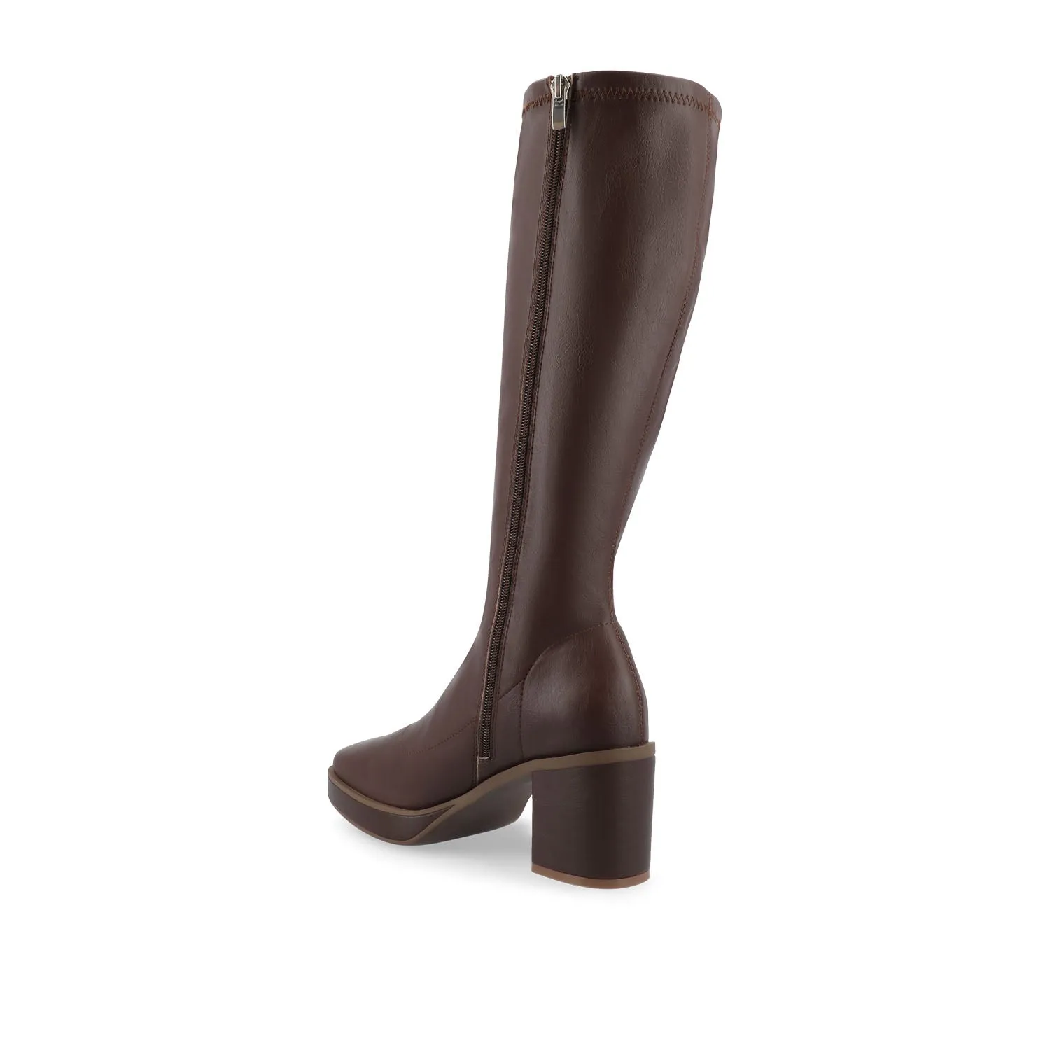 ALONDRA KNEE HIGH BOOTS IN FAUX LEATHER cowboy vibe