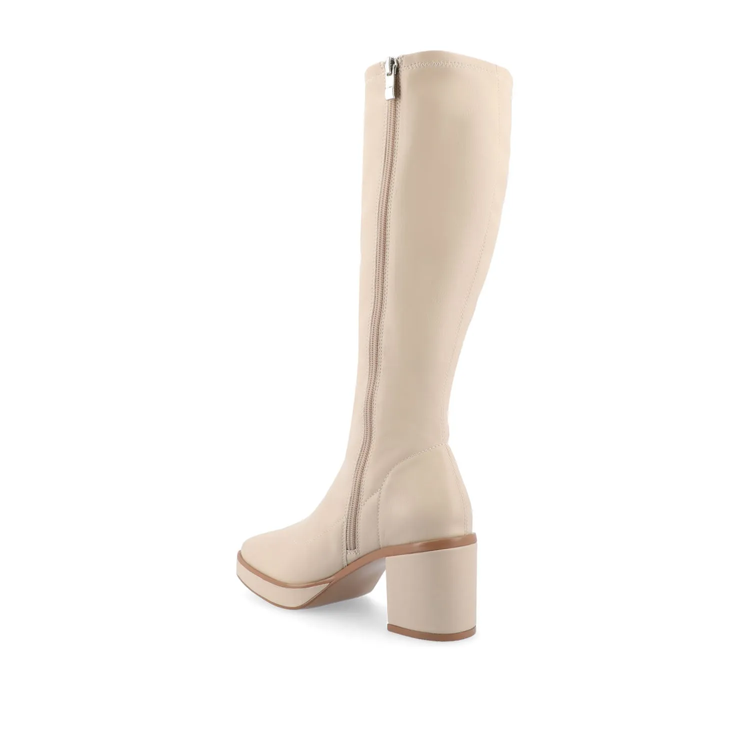 ALONDRA KNEE HIGH BOOTS IN FAUX LEATHER cowboy vibe