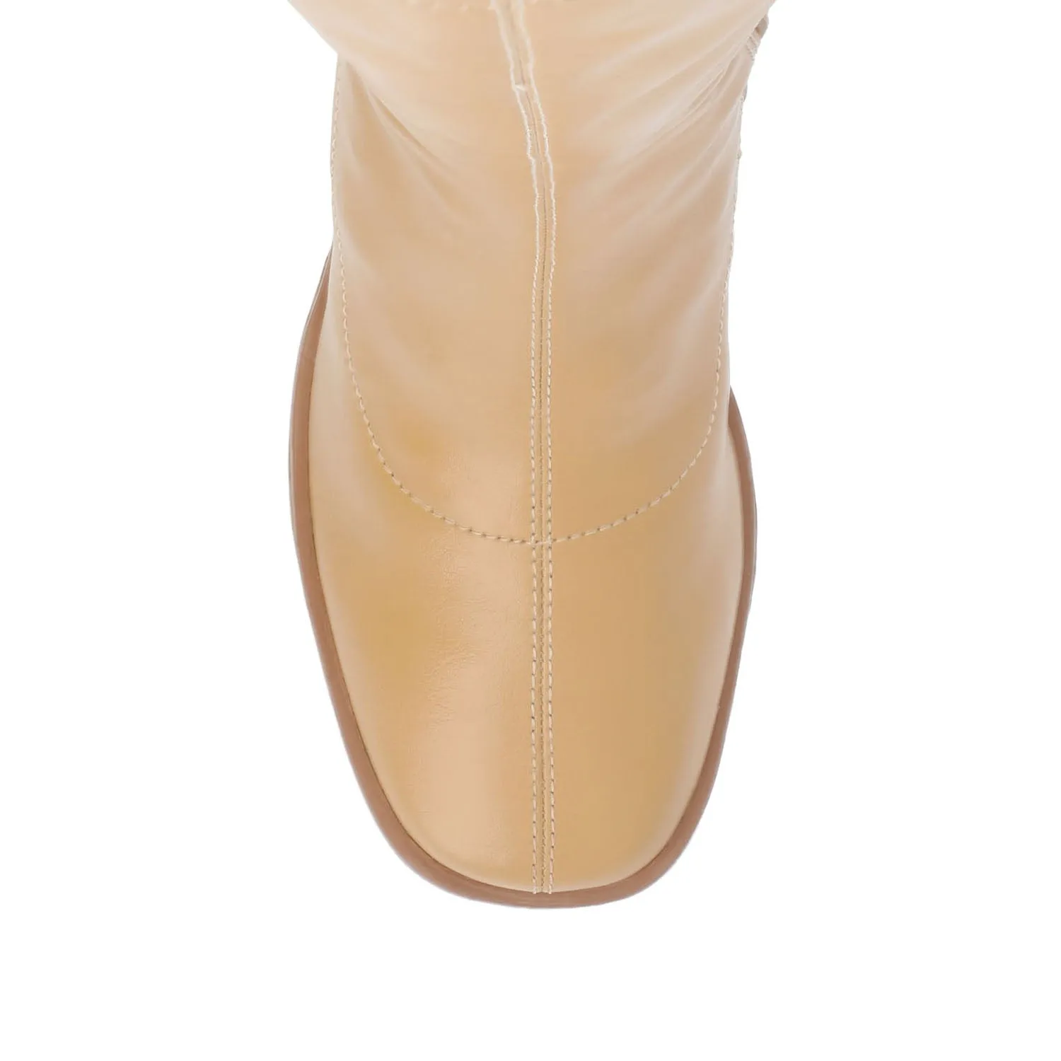 ALONDRA KNEE HIGH BOOTS IN FAUX LEATHER cowboy vibe