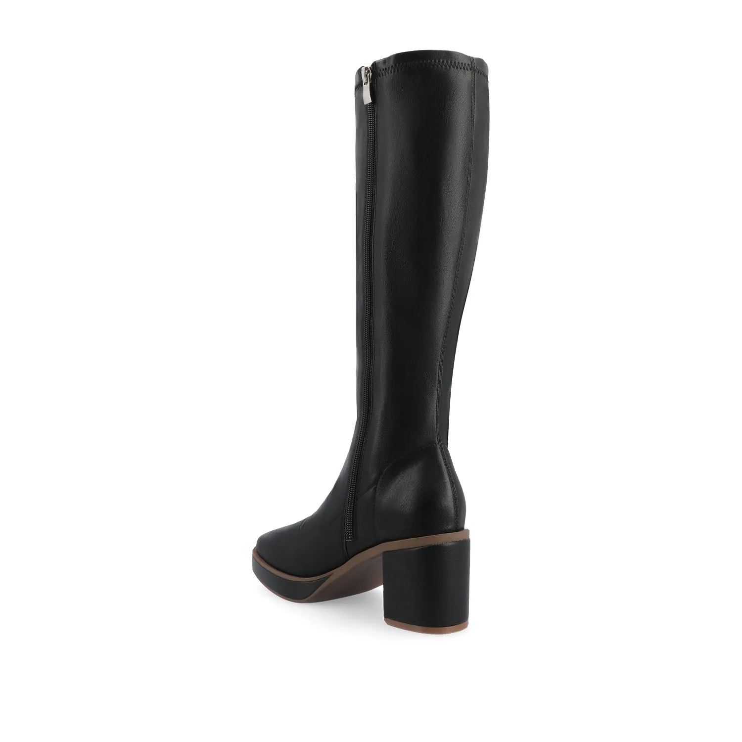 ALONDRA KNEE HIGH BOOTS IN FAUX LEATHER cowboy vibe