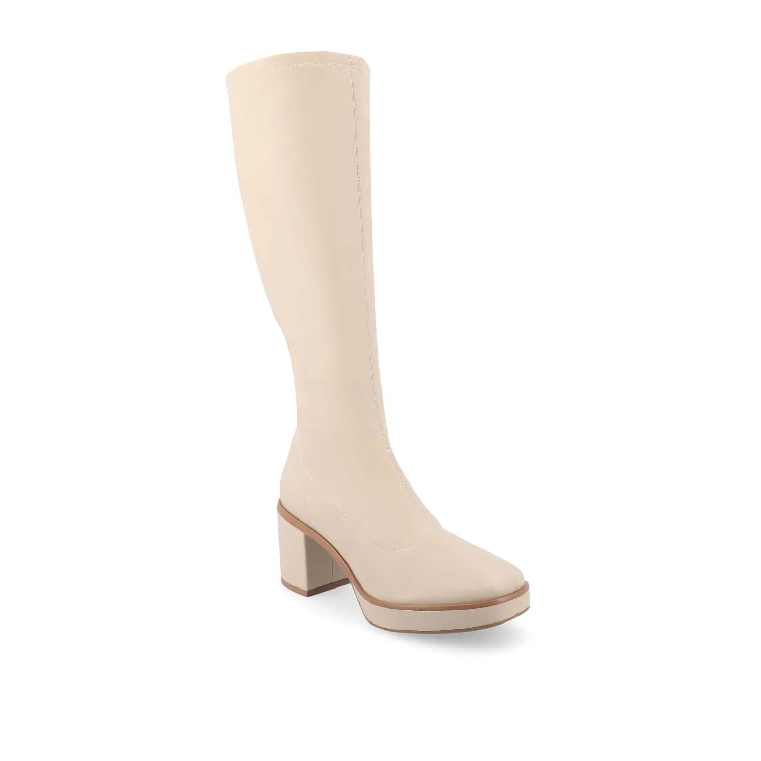 ALONDRA KNEE HIGH BOOTS IN FAUX LEATHER cowboy vibe