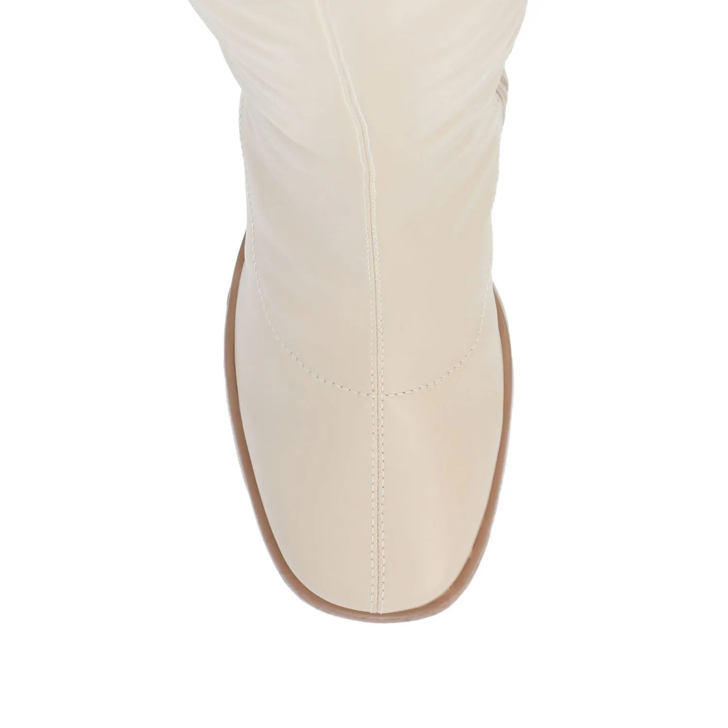ALONDRA KNEE HIGH BOOTS IN FAUX LEATHER cowboy vibe