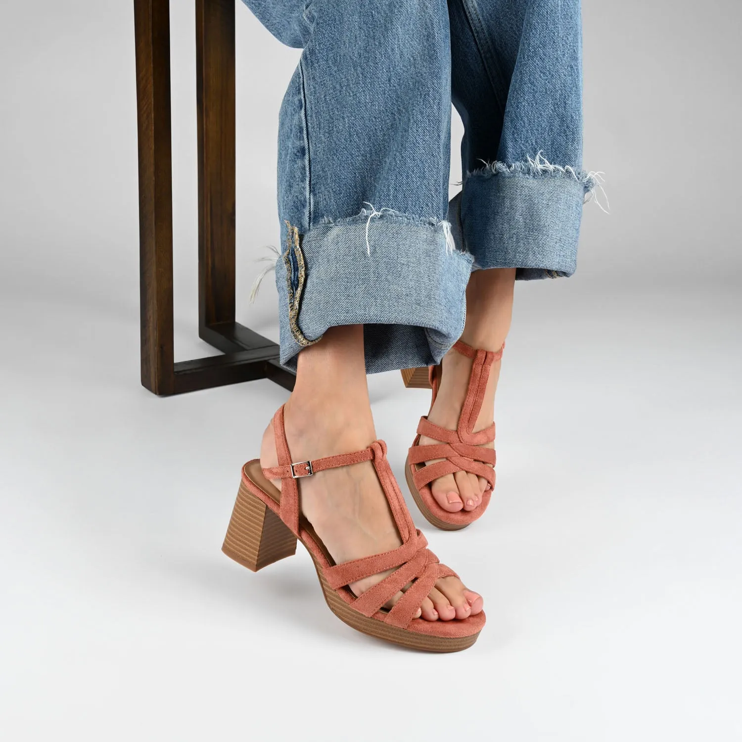 ALYCE HEELED SANDALS IN FAUX SUEDE quick match