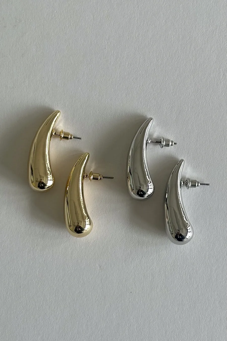 Amara Rounded Teardrop Studs double drop