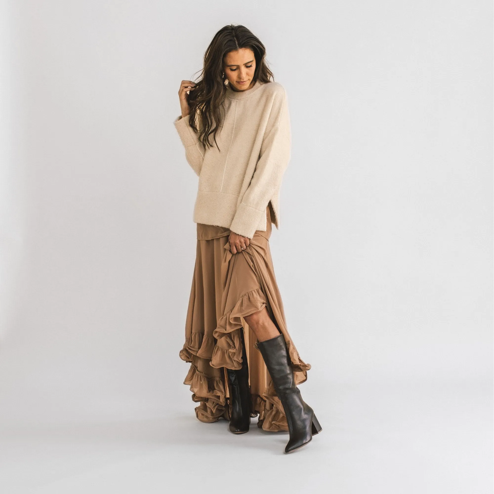 AMEYLIA KNEE-HIGH BOOTS chunky edge