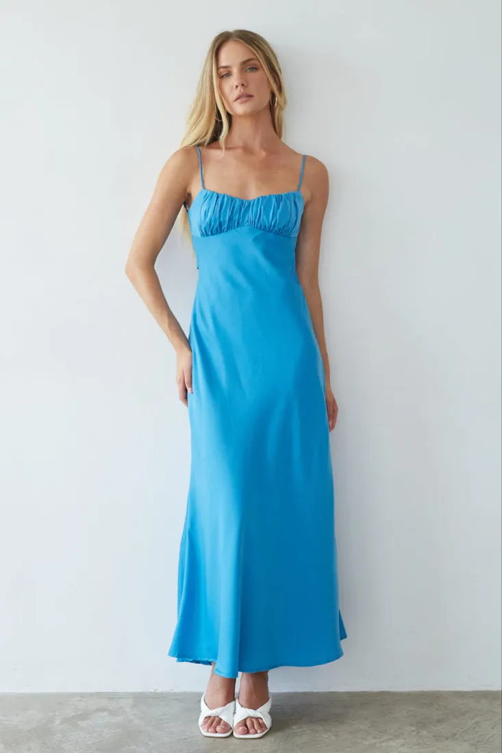 Andie Open Back Satin Maxi Dress open back