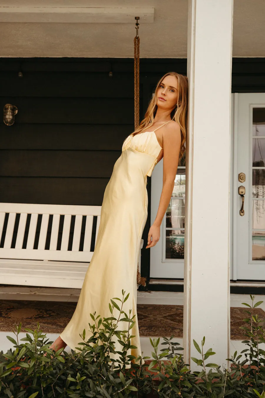 Andie Open Back Satin Maxi Dress open back