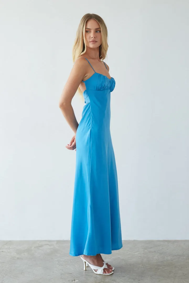 Andie Open Back Satin Maxi Dress open back