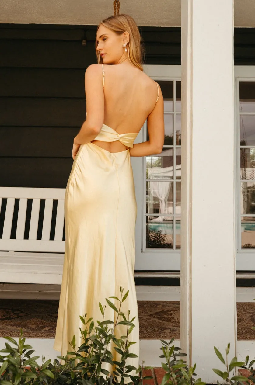 Andie Open Back Satin Maxi Dress open back