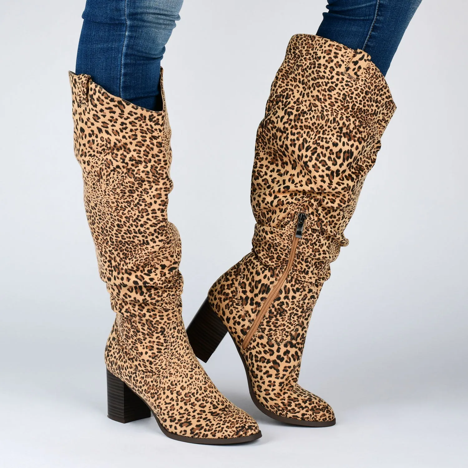 ANEIL KNEE-HIGH BOOTS IN FAUX SUEDE faux wrap
