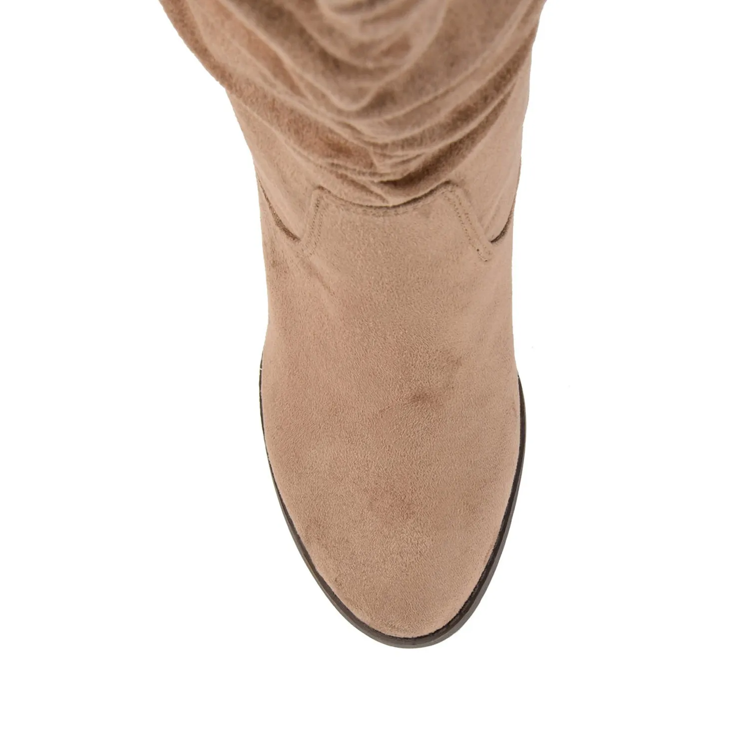 ANEIL KNEE-HIGH BOOTS IN FAUX SUEDE faux wrap