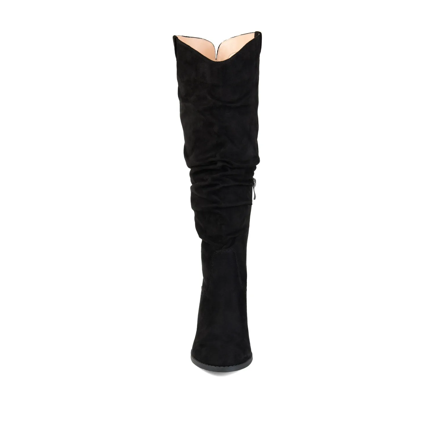 ANEIL KNEE-HIGH BOOTS IN FAUX SUEDE faux wrap